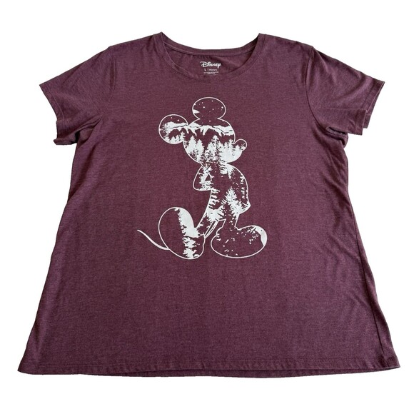 Disney Tops - Disney Mickey Mouse Wilderness Silhouette Pine Trees T-Shirt Family Fun L